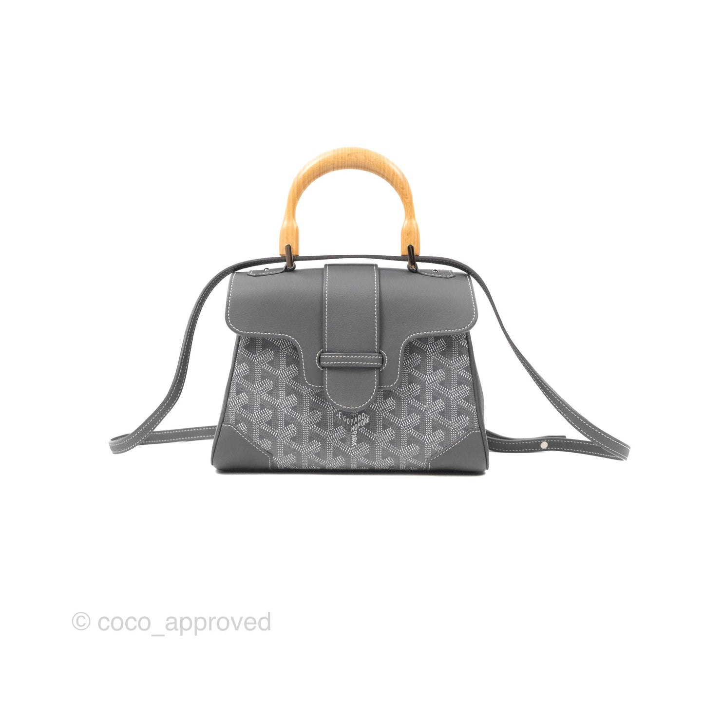 Goyard Saïgon Mini Bag Chevroches Calfskin Grey Silver Hardware