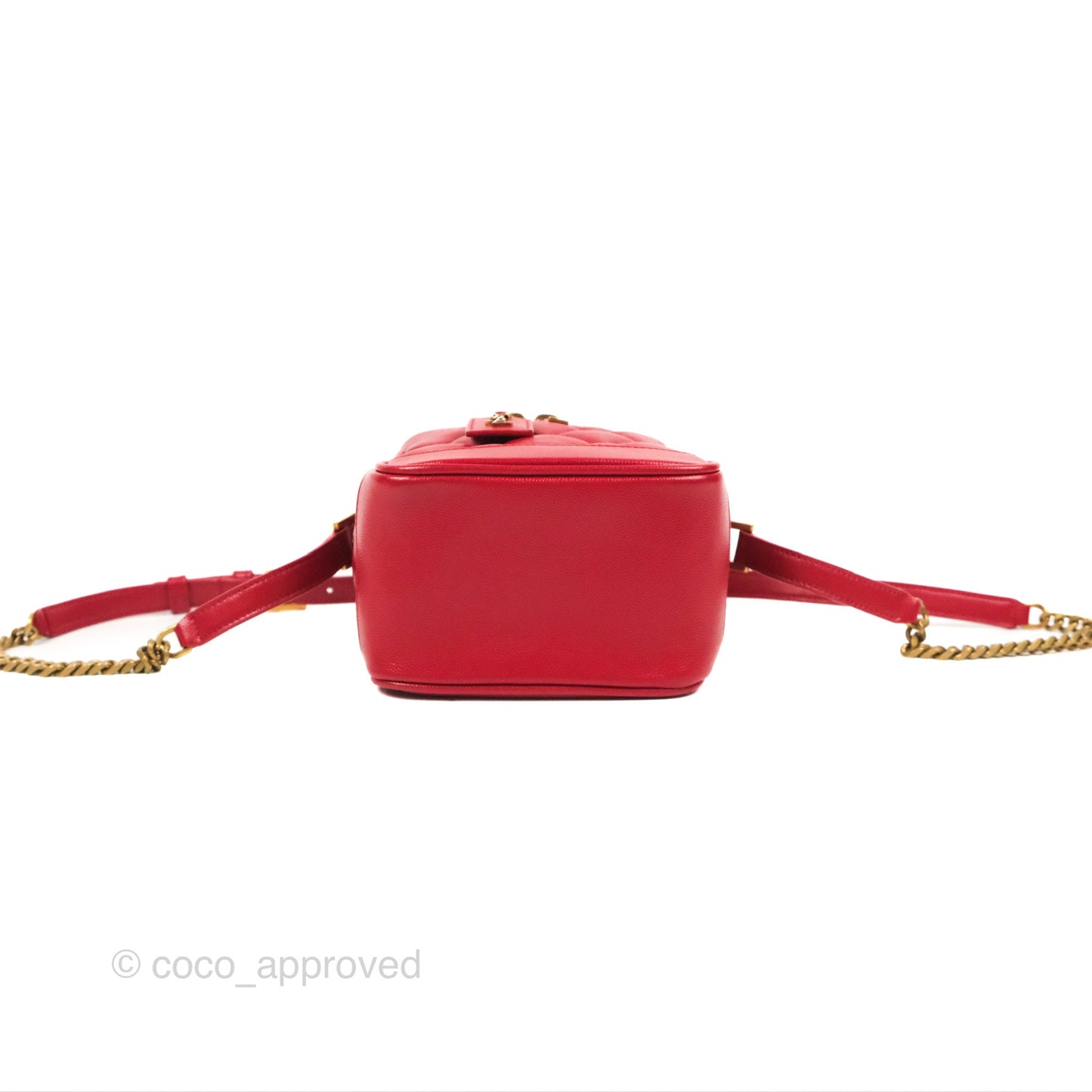 Saint Laurent 80's Vanity Bag Quilted Red Grained Calfskin