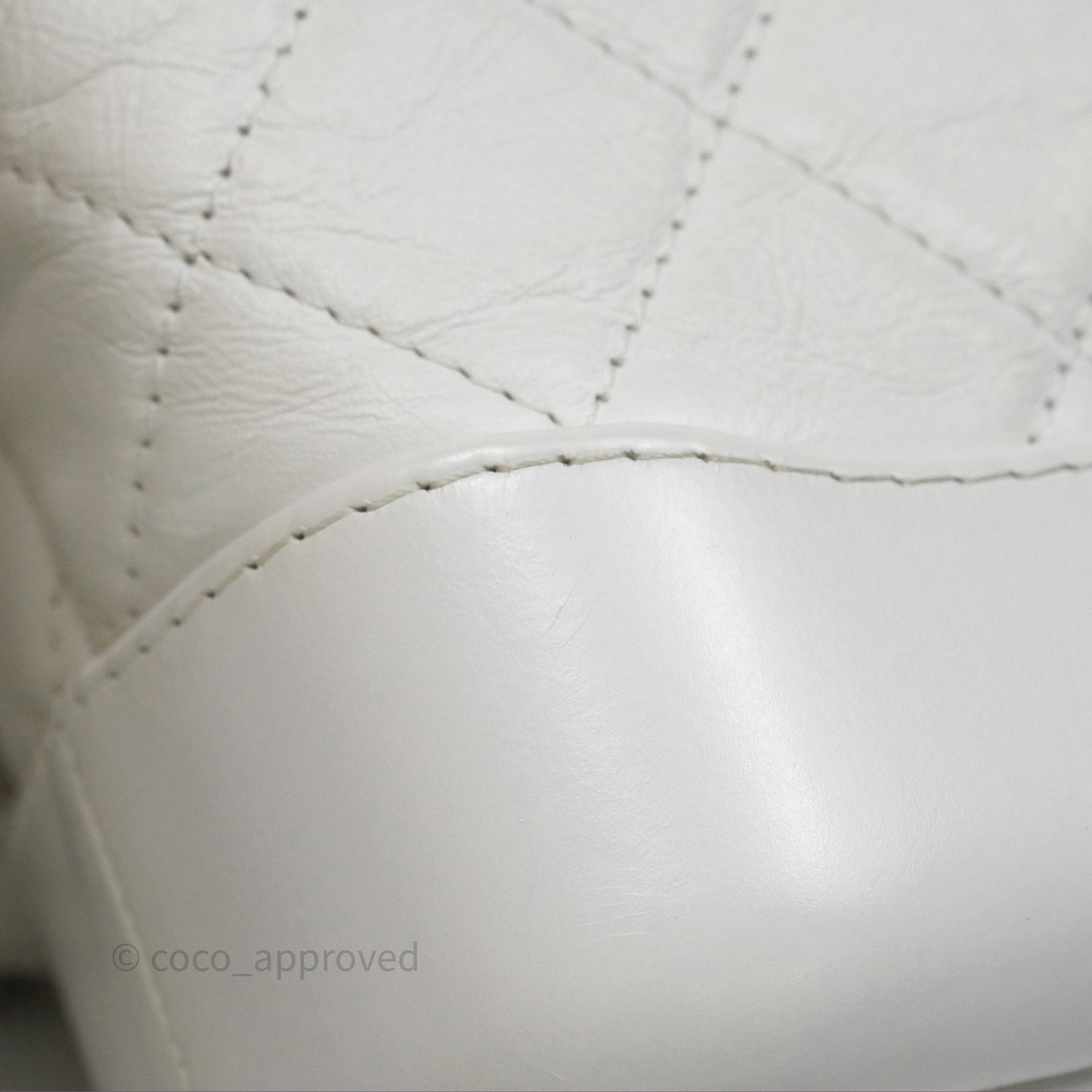 Chanel Small Gabrielle Hobo Quilted White Aged Calfskin