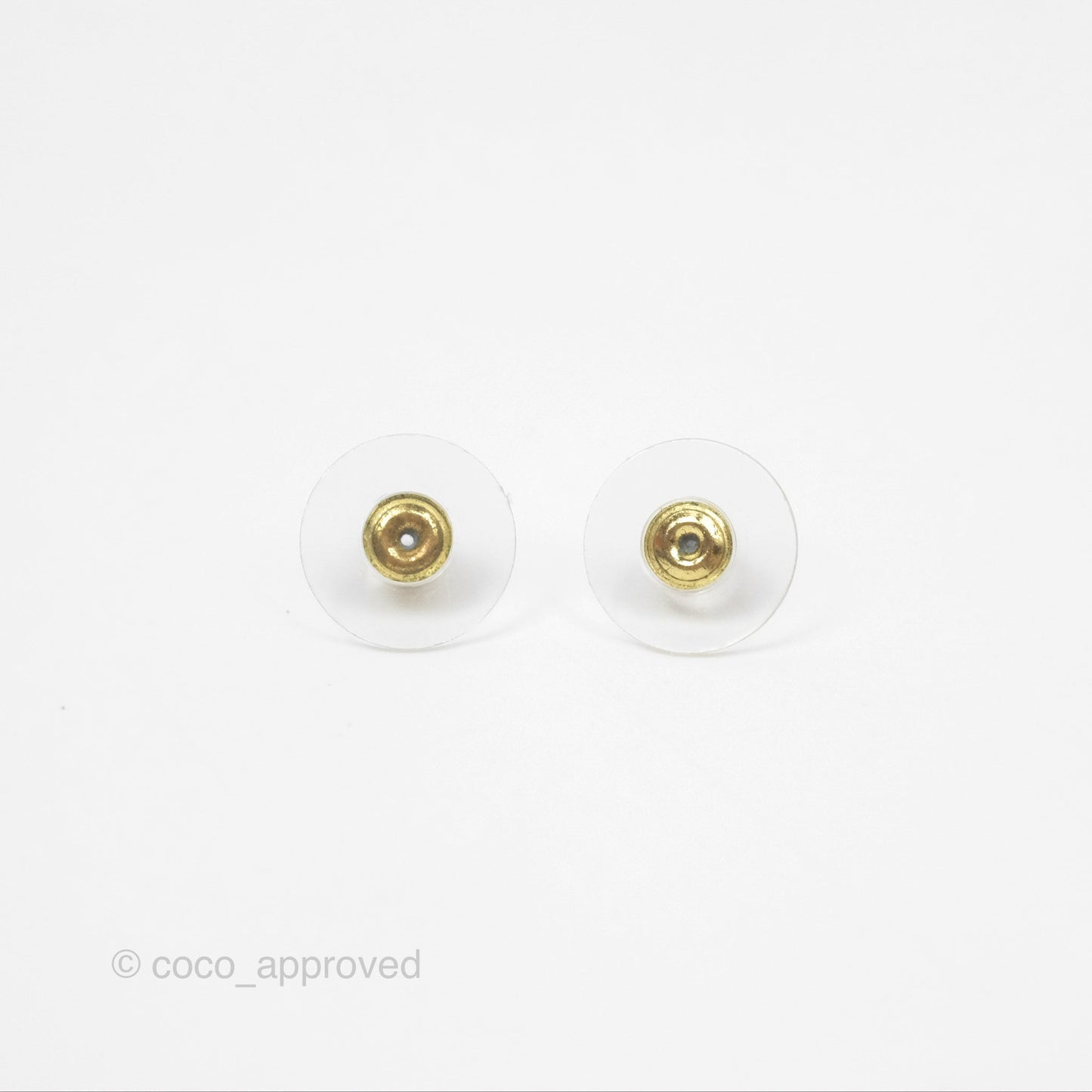 Chanel CC Pink Resin Square Earrings Gold Tone 23C