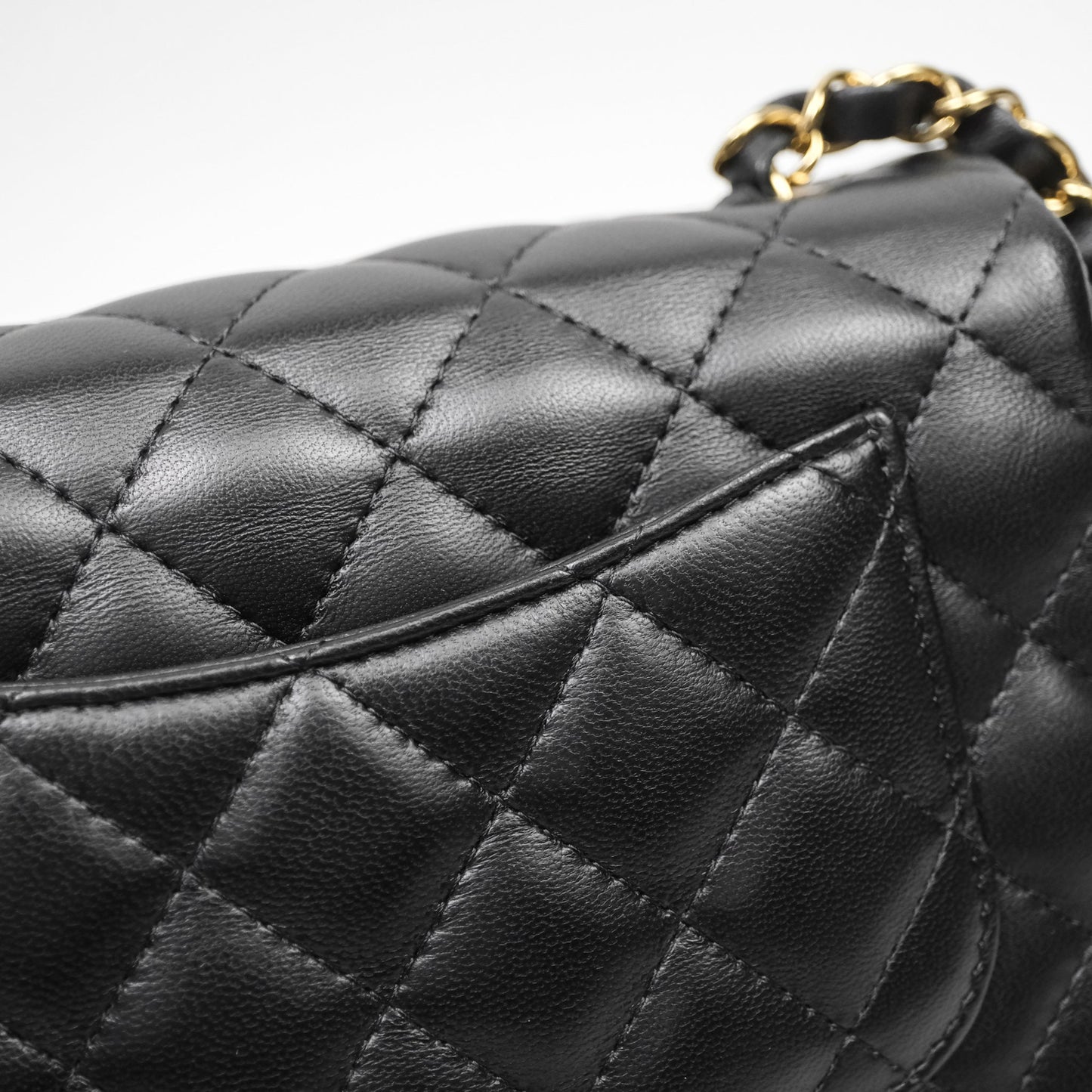 Chanel Mini Rectangular Black Lambskin Bag Gold Hardware