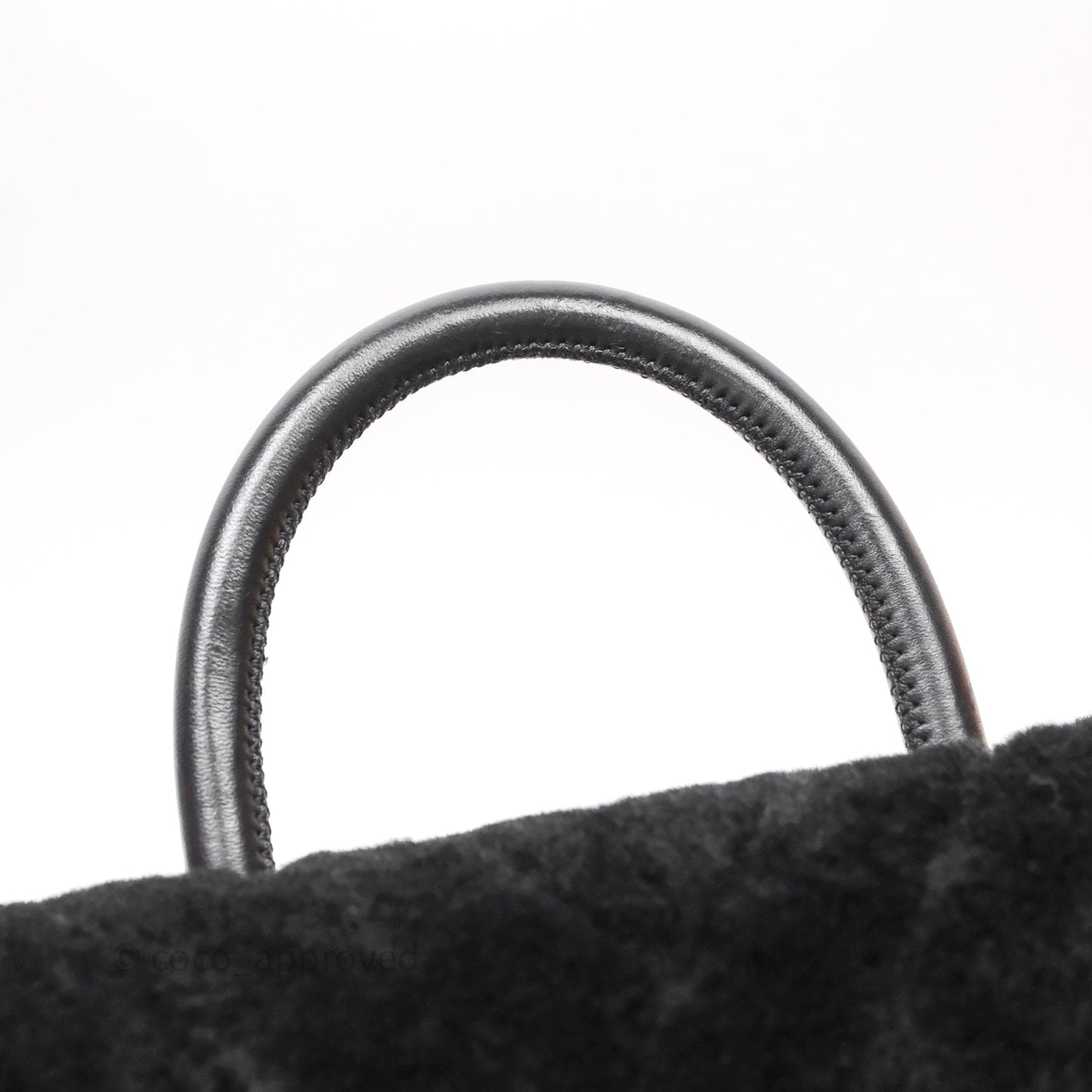 Chanel Small Coco Handle Shearling Black Gold Hardware
