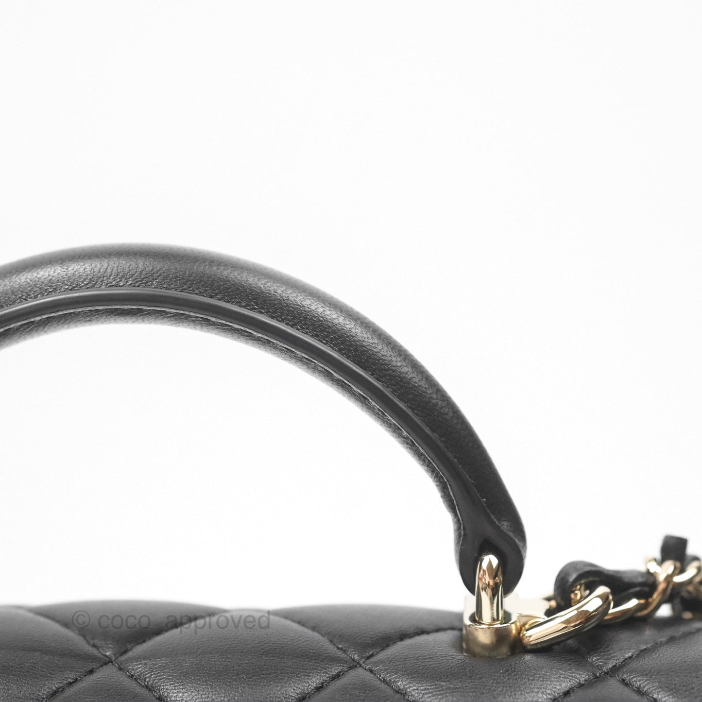 Chanel Top Handle Mini Rectangular Flap Bag Black Lambskin Gold Hardware