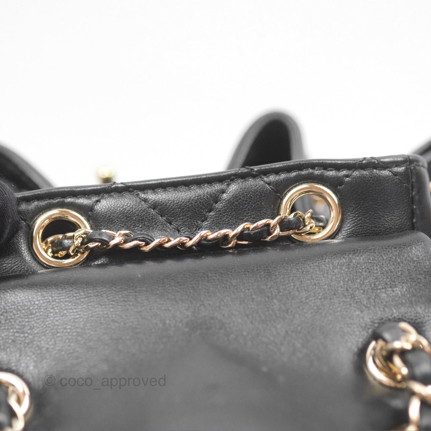 Chanel Quilted Small Duma Drawstring Backpack Black Lambskin