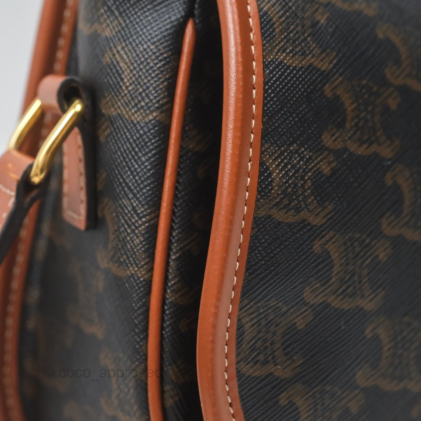 Celine Medium Folco Bag Triomphe Canvas Tan