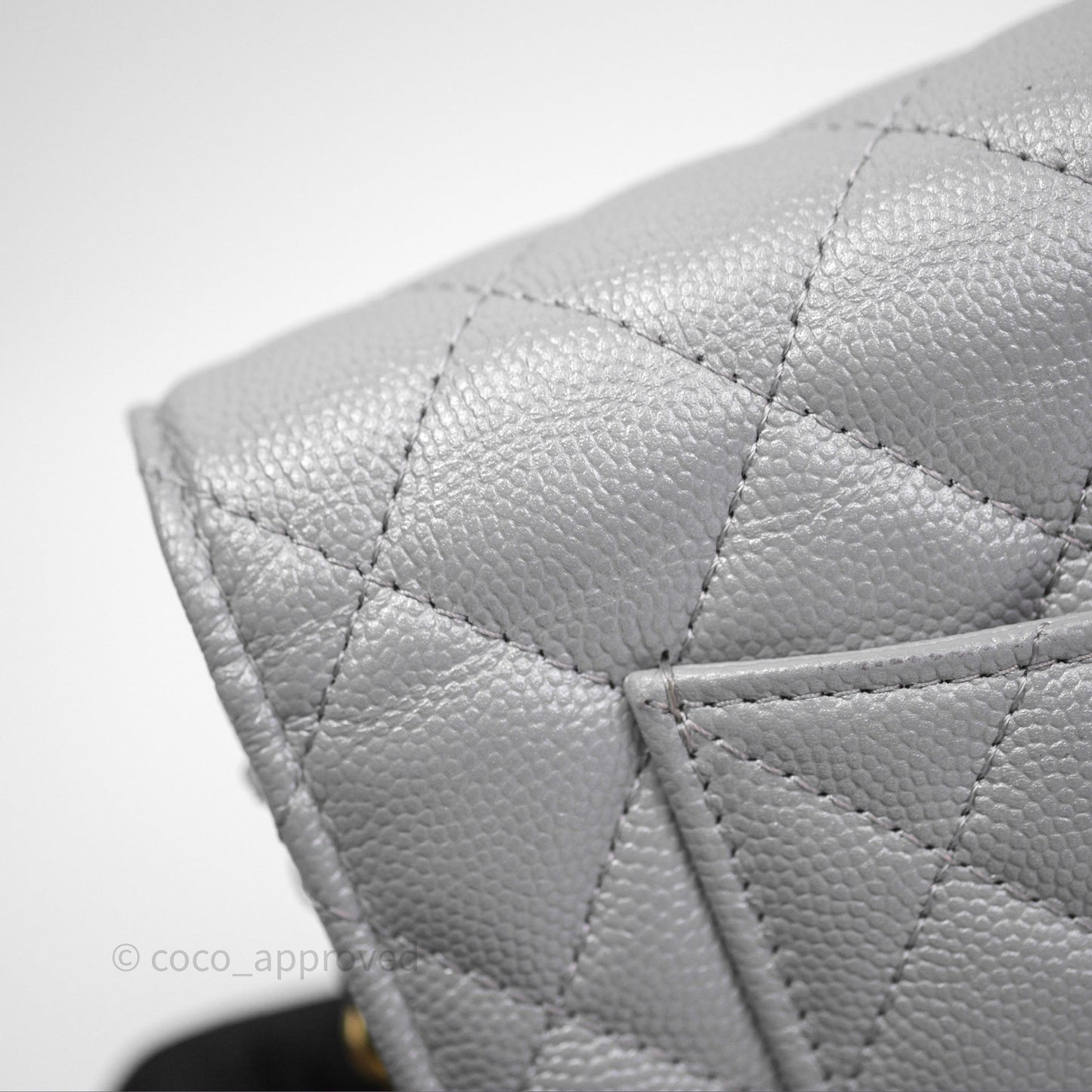 Chanel Wallet On Chain WOC Adjustable CC Chain Grey Caviar Aged Gold Hardware