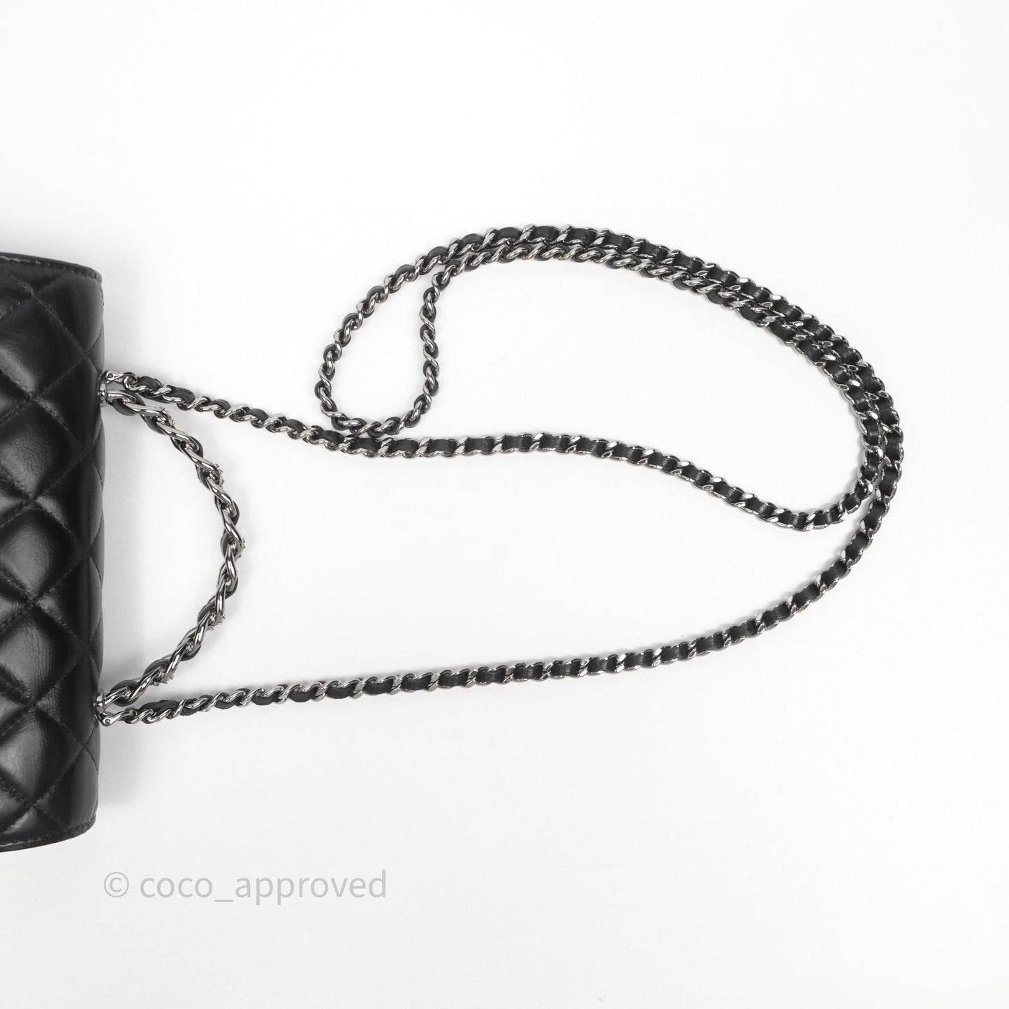 Chanel Mini Crystal Top Handle Wallet On Chain WOC Black Calfskin Gun Metal Hardware 23K
