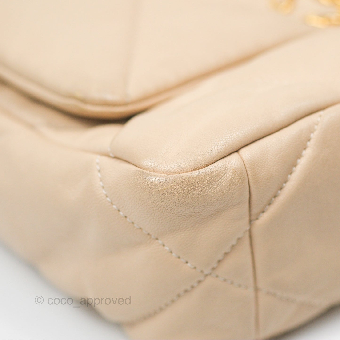 Chanel 19 Small Beige Goatskin Mixed Hardware