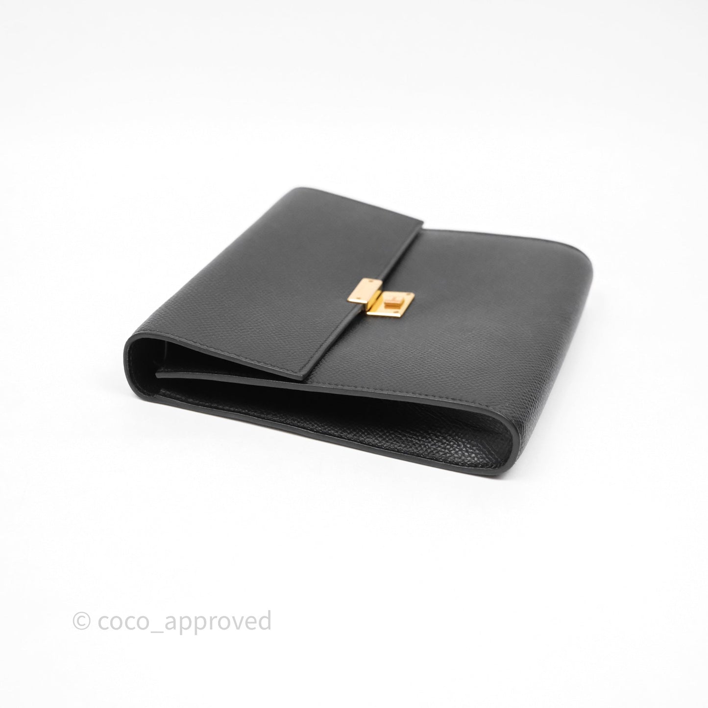 Hermès Clic 16 Wallet On Chain Noir Epsom Gold Hardware