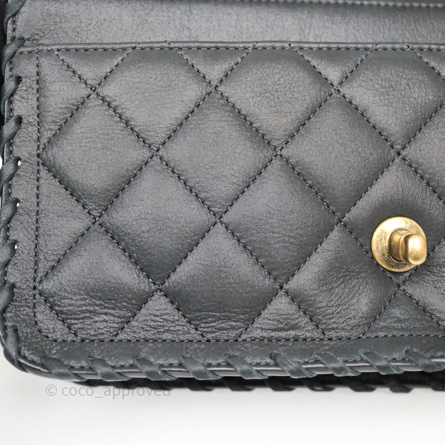 Chanel Braided Flap Bag Black Nubuck Aged Gold Hardware