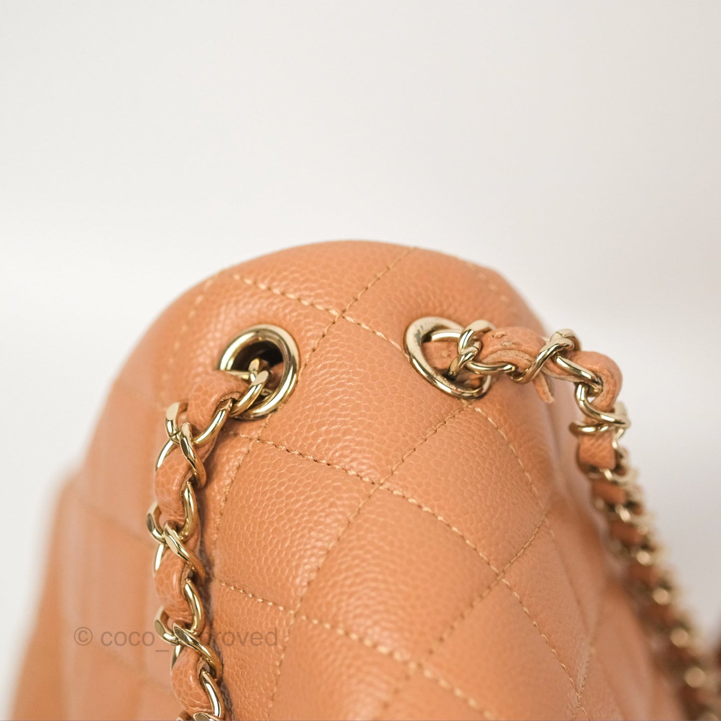 Chanel Duma Backpack Medium Dark Caramel Beige Caviar Gold Hardware