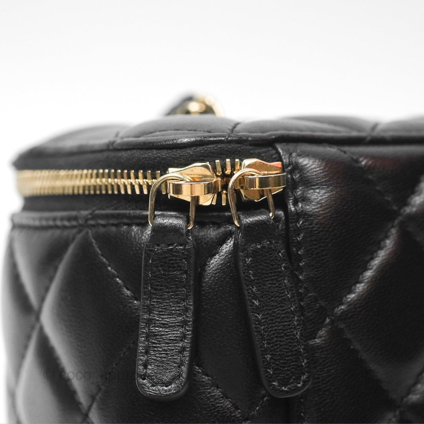 Chanel Vanity Rectangular with Chain Black Lambskin Gold Hardware