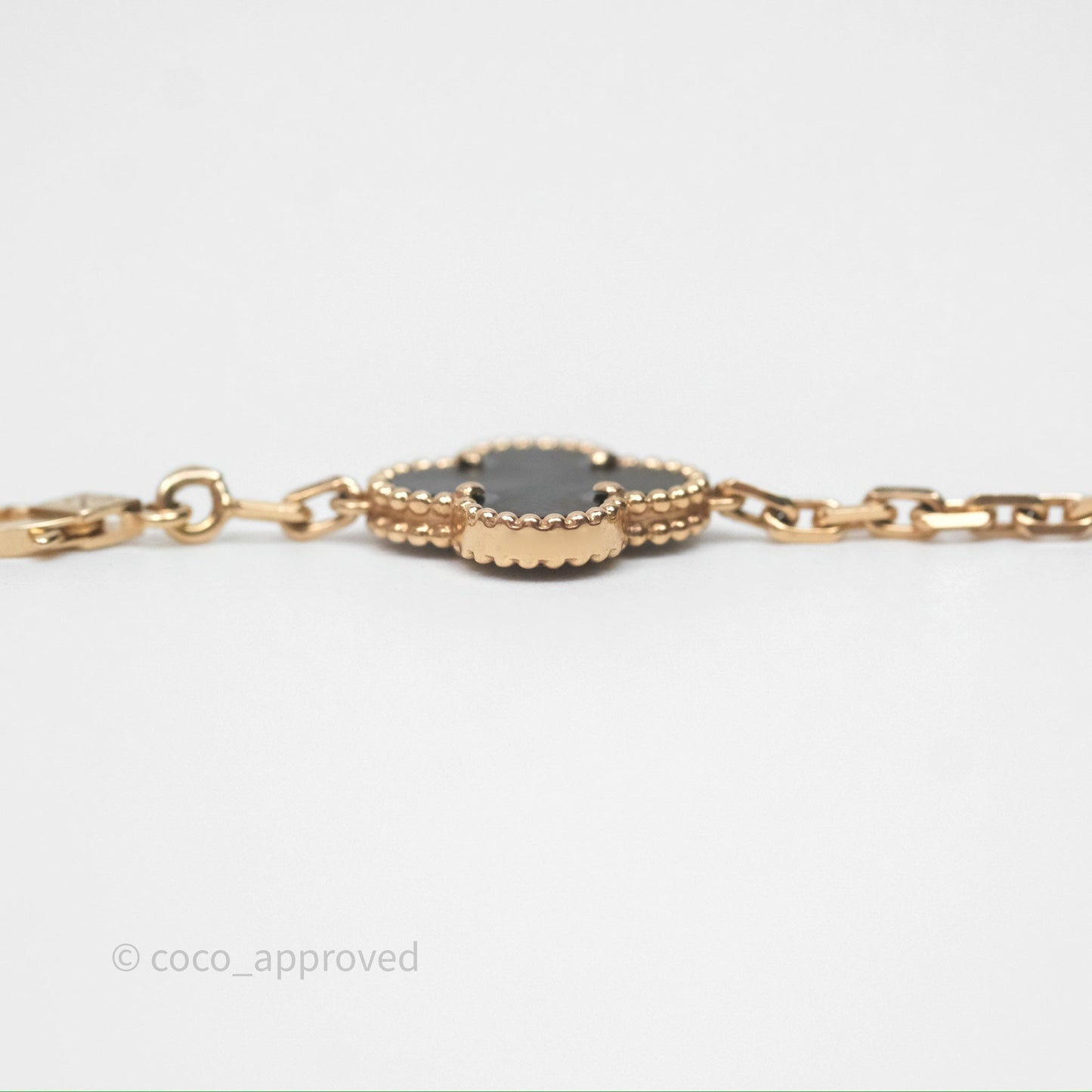 Van Cleef & Arpels Vintage Alhambra 5 Motifs Bracelet Grey Mother-of-pearl Diamonds Rose Gold