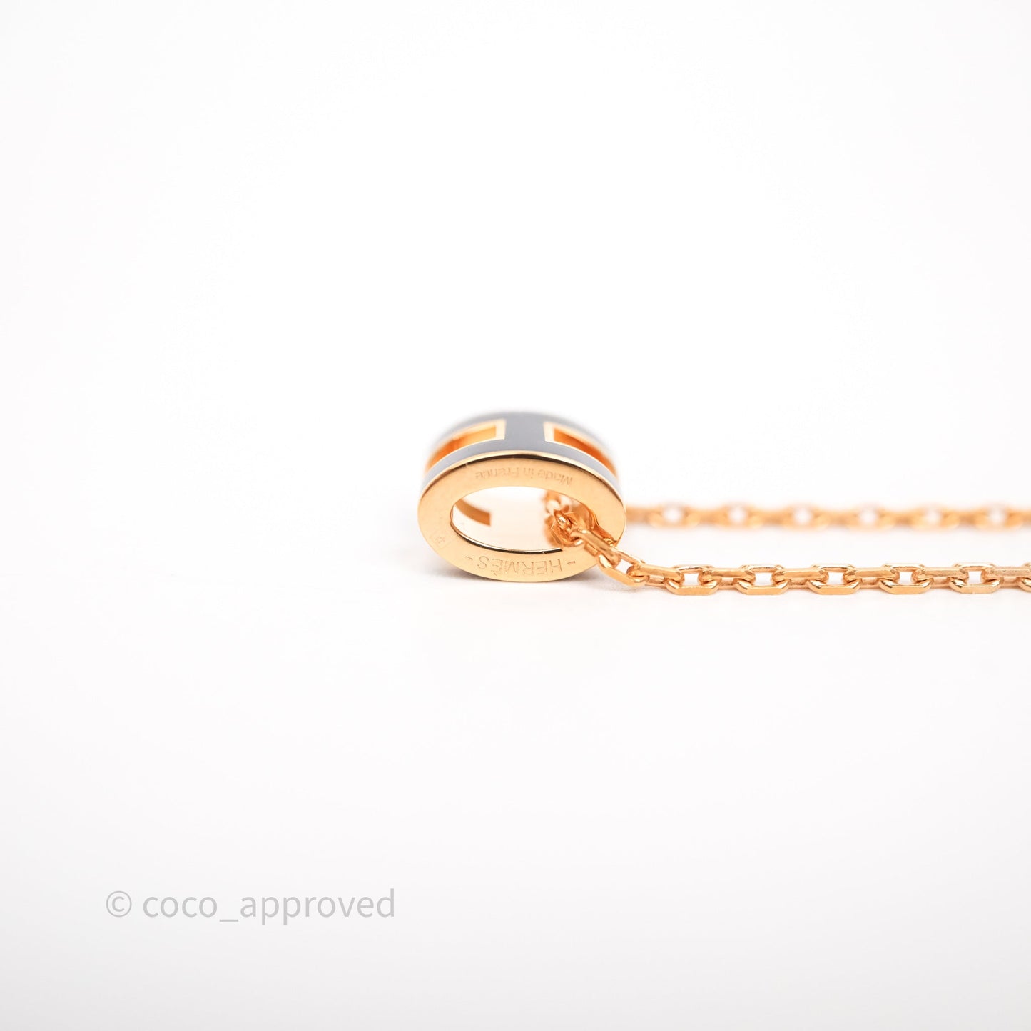 Hermès Mini Pop H Pendant Necklace Black Rose Gold Hardware