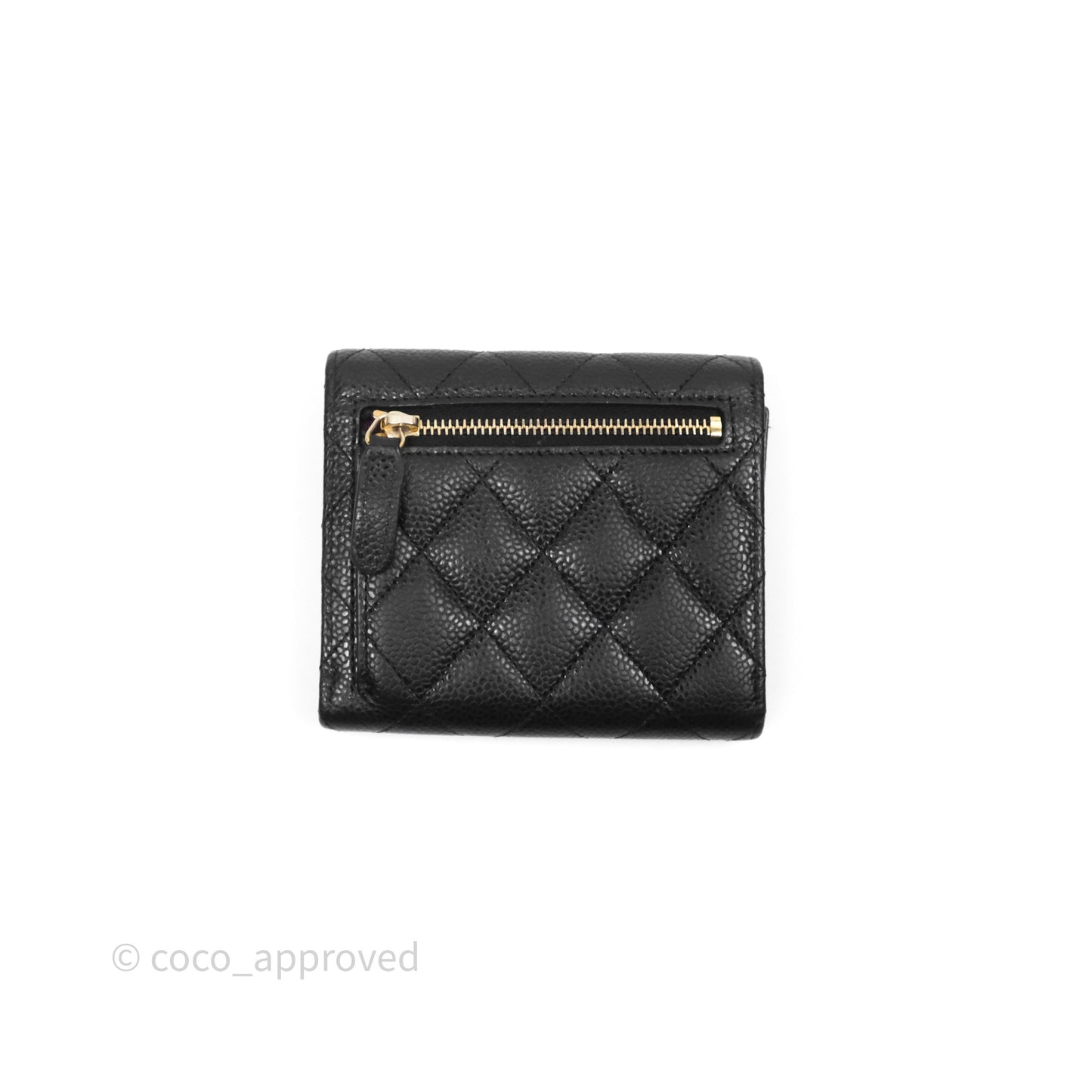 Chanel Classic Short Flap Wallet Black Caviar Gold Hardware