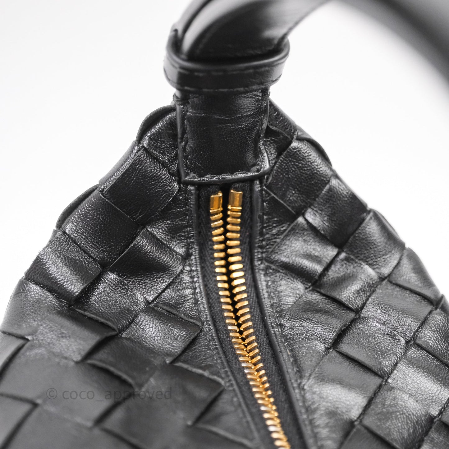 Bottega Veneta Mini Wallace Intrecciato Black Gold Hardware