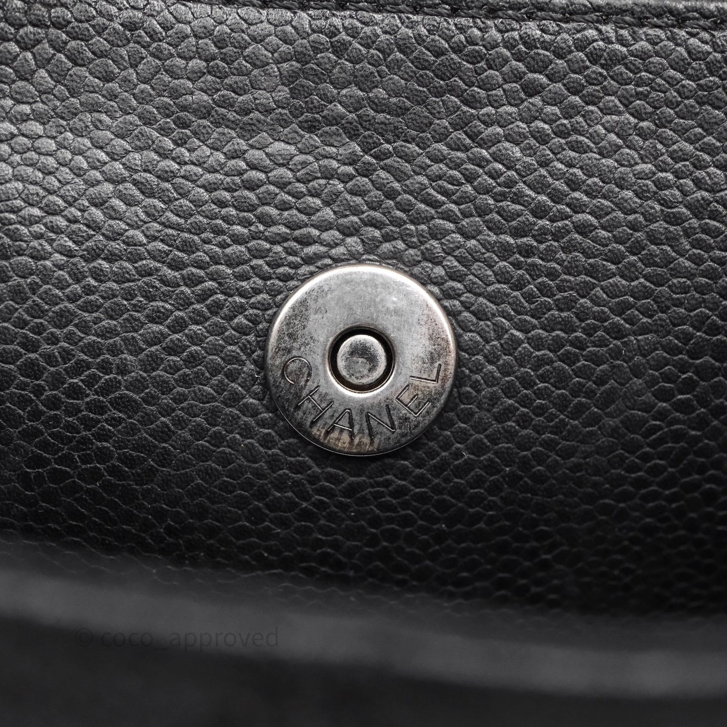 Chanel Quilted Shopping Tote Black Caviar Ruthenium Hardware