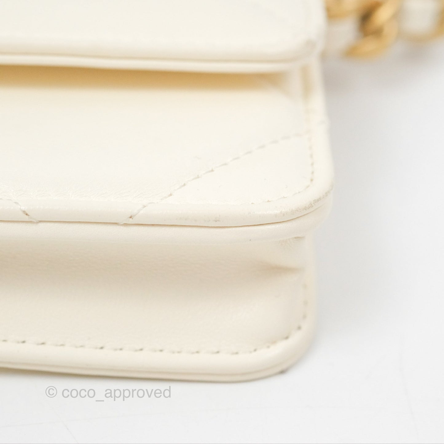 Chanel 19 Clutch With Chain Ivory White Lambskin Mixed Hardware