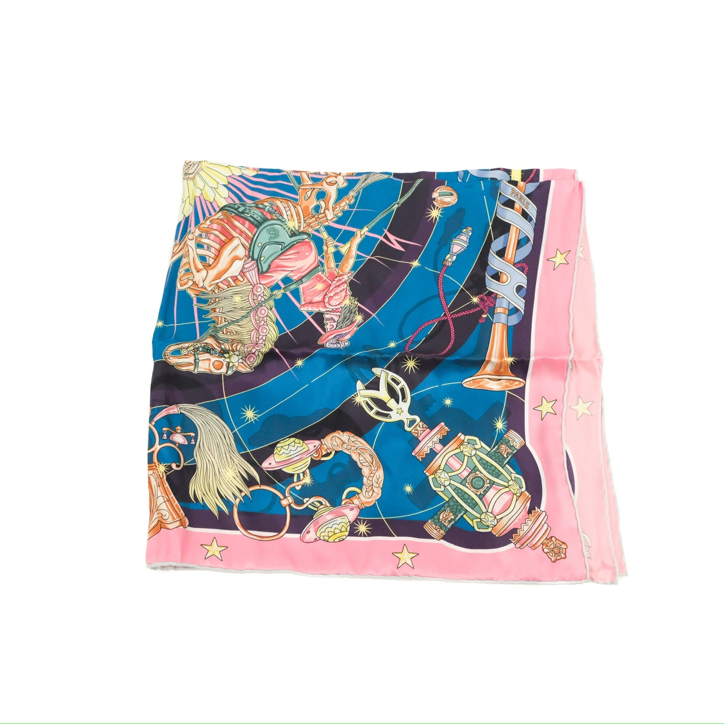 Silk Chorus Stellarum Scarf 70 Rose Bleu Cobalt