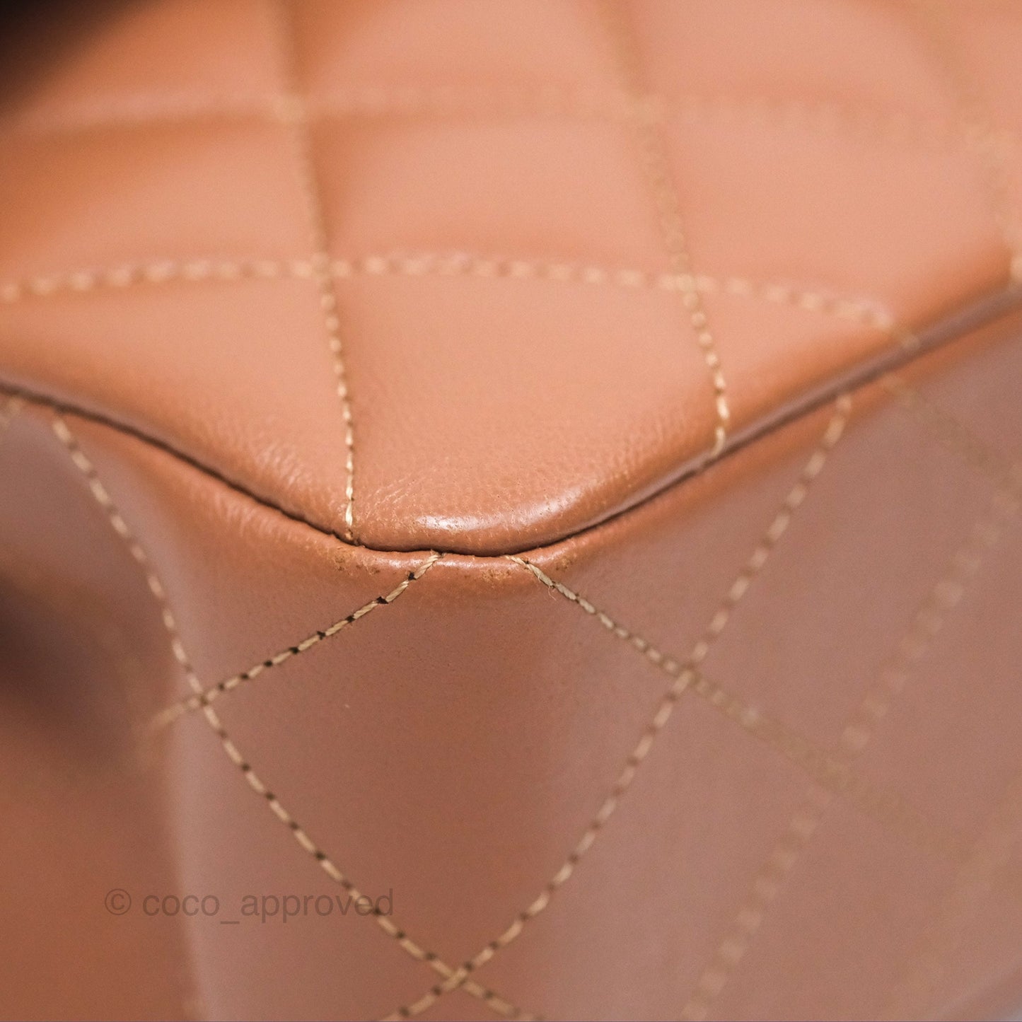 Chanel Small Classic Quilted Flap Dark Beige Caramel Lambskin Gold Hardware