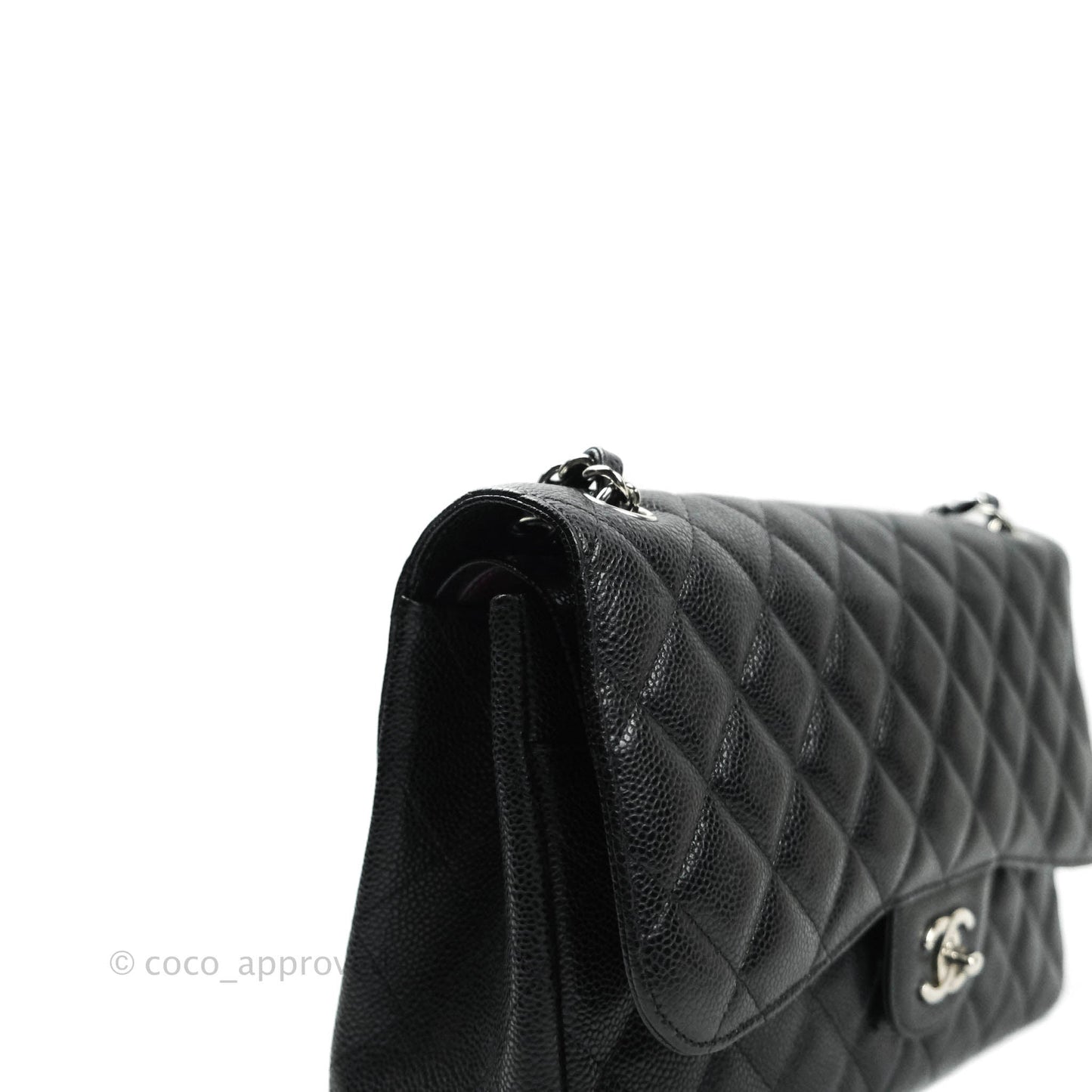 Chanel Jumbo Double Flap Black Caviar Silver Hardware⁣⁣
