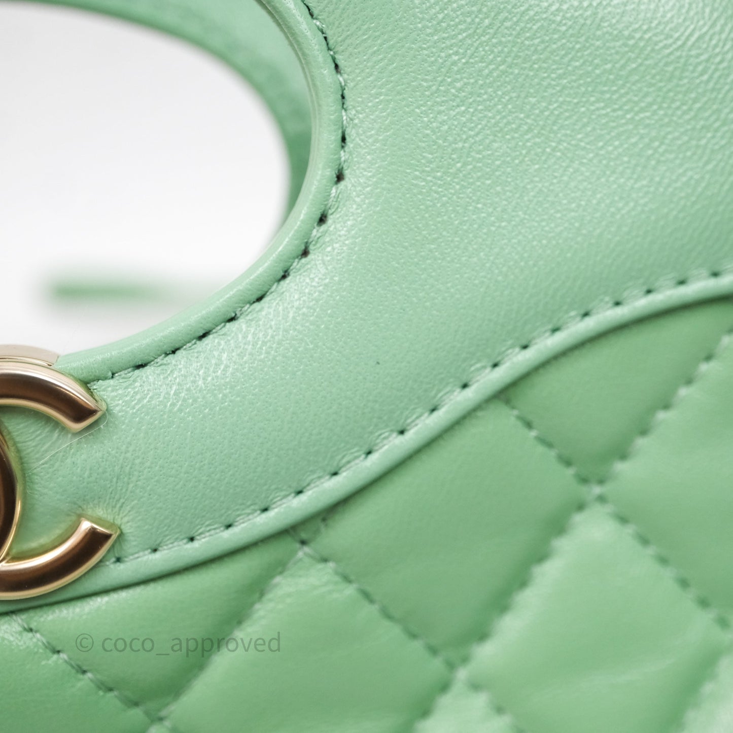 Chanel Mini 31 Green Shiny Lambskin Gold Hardware