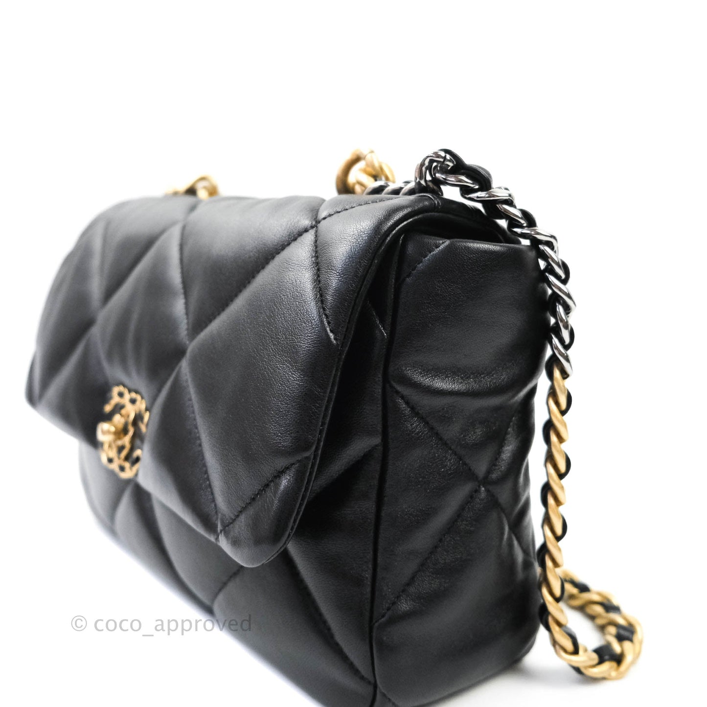 Chanel 19 Medium Black Mixed Hardware Goatskin