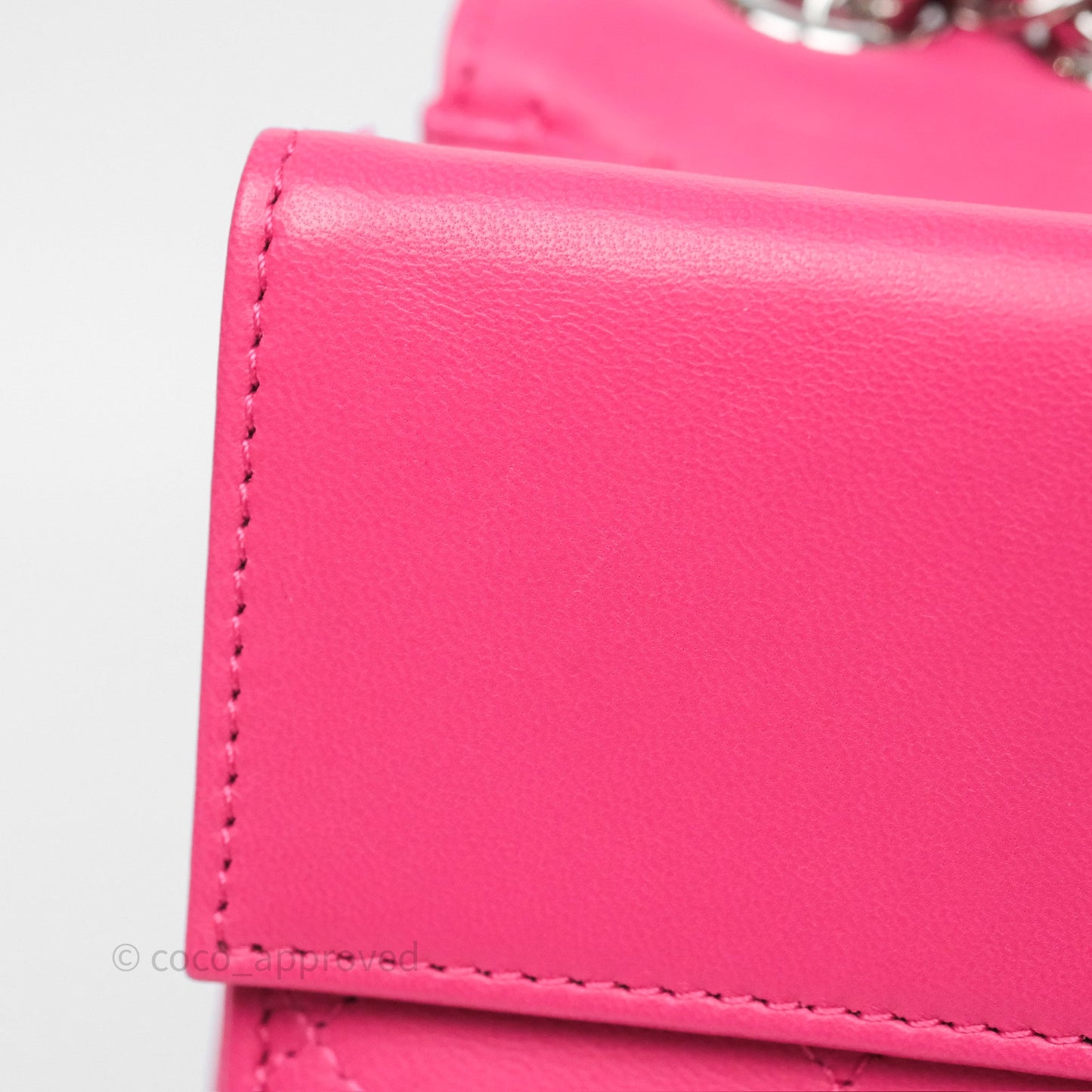 Chanel Stitched Double Flap Bag Pink Calfskin Silver Hardware