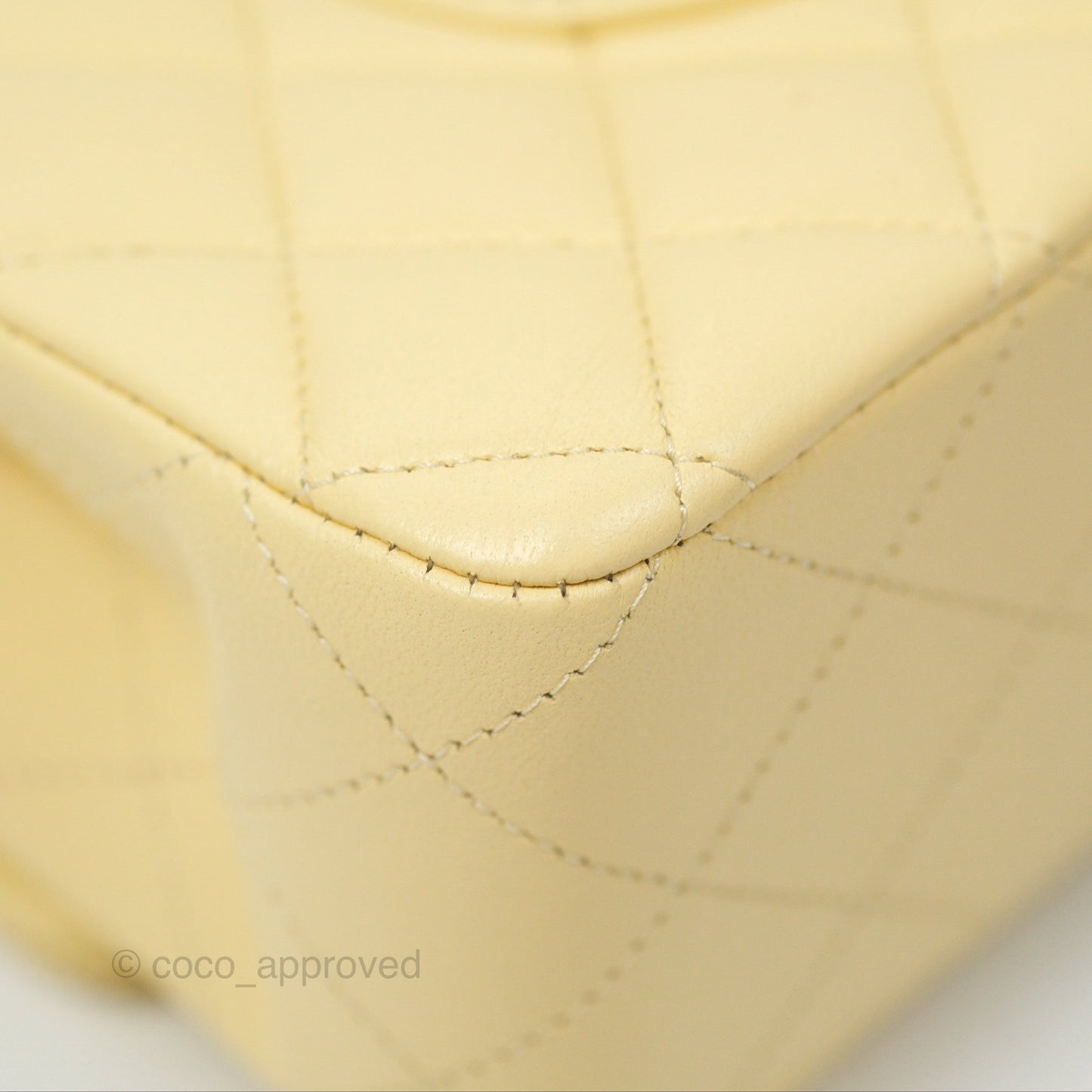 Chanel Classic M/L Medium Flap Quilted Yellow Lambskin Gold Hardware