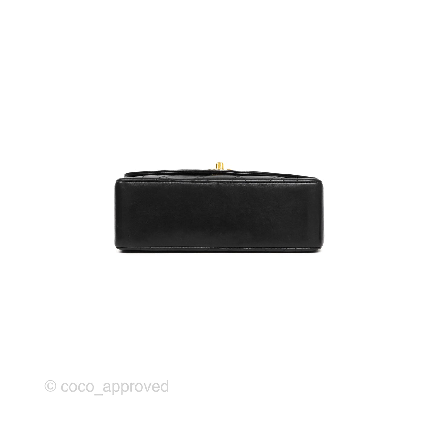 Chanel Vintage Small Classic Diana Quilted Black Lambskin 24K Gold Hardware