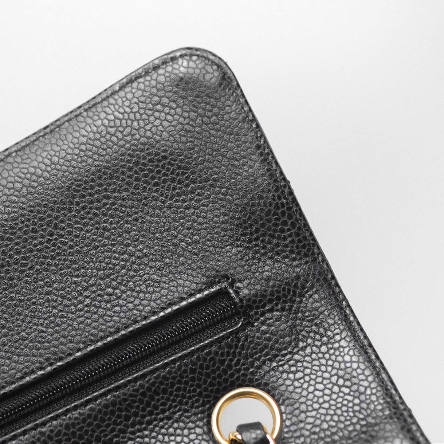 Chanel Classic M/L Medium Flap Quilted Black Caviar Gold Hardware