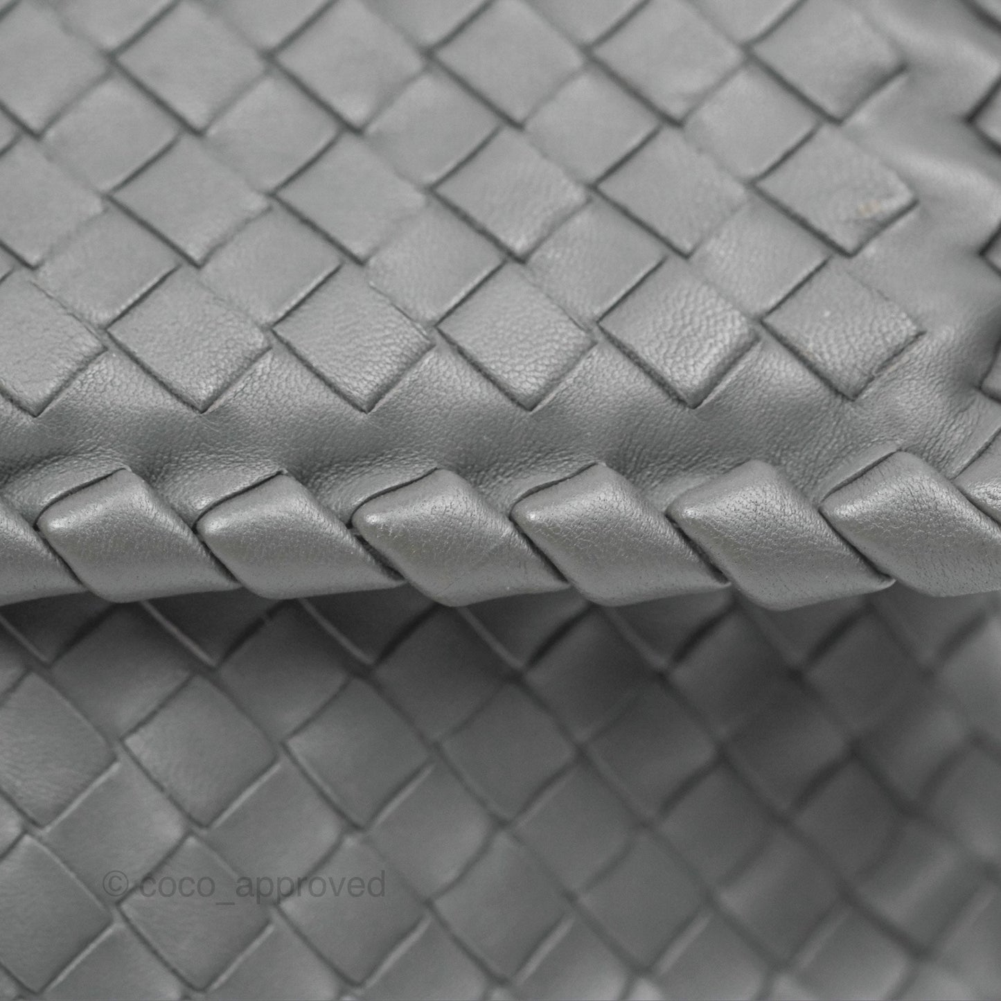 Bottega Veneta Small Nappa Intrecciato Olimpia Shoulder Bag Grey