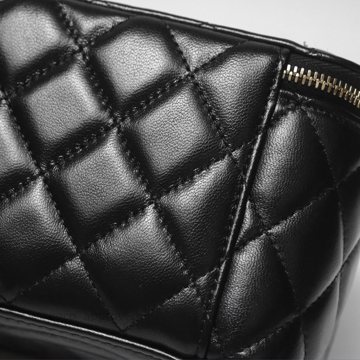 Chanel Vanity with Enamel CC Adjustable Chain Black Lambskin Aged Gold Hardware 24A