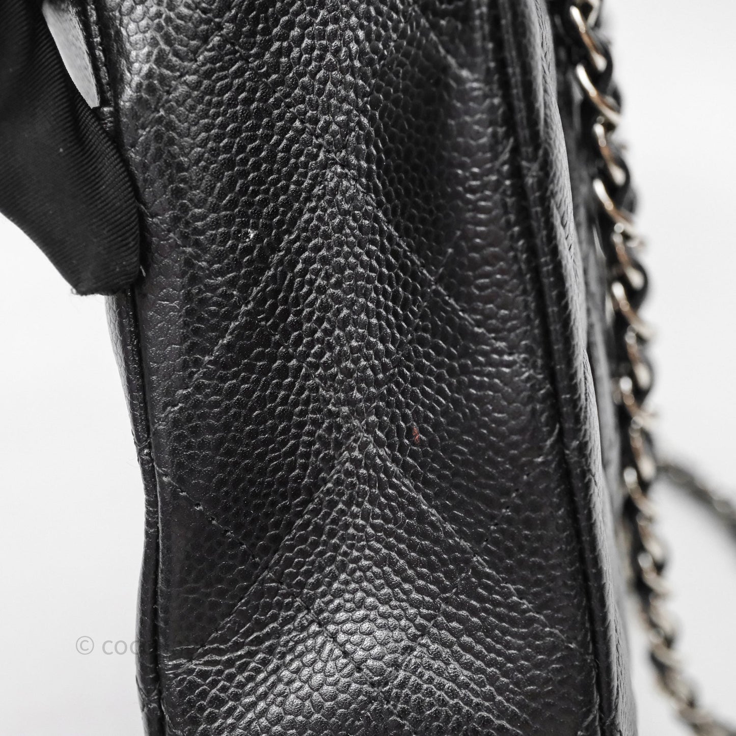 Chanel Classic M/L Medium Flap Quilted Black Caviar Silver Hardware