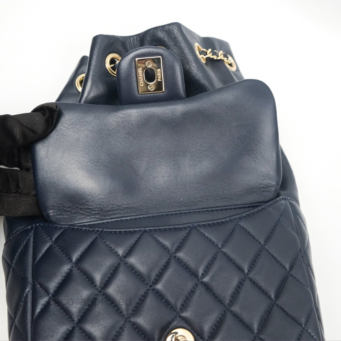 Chanel Small Seoul Backpack Navy Lambskin Gold Hardware