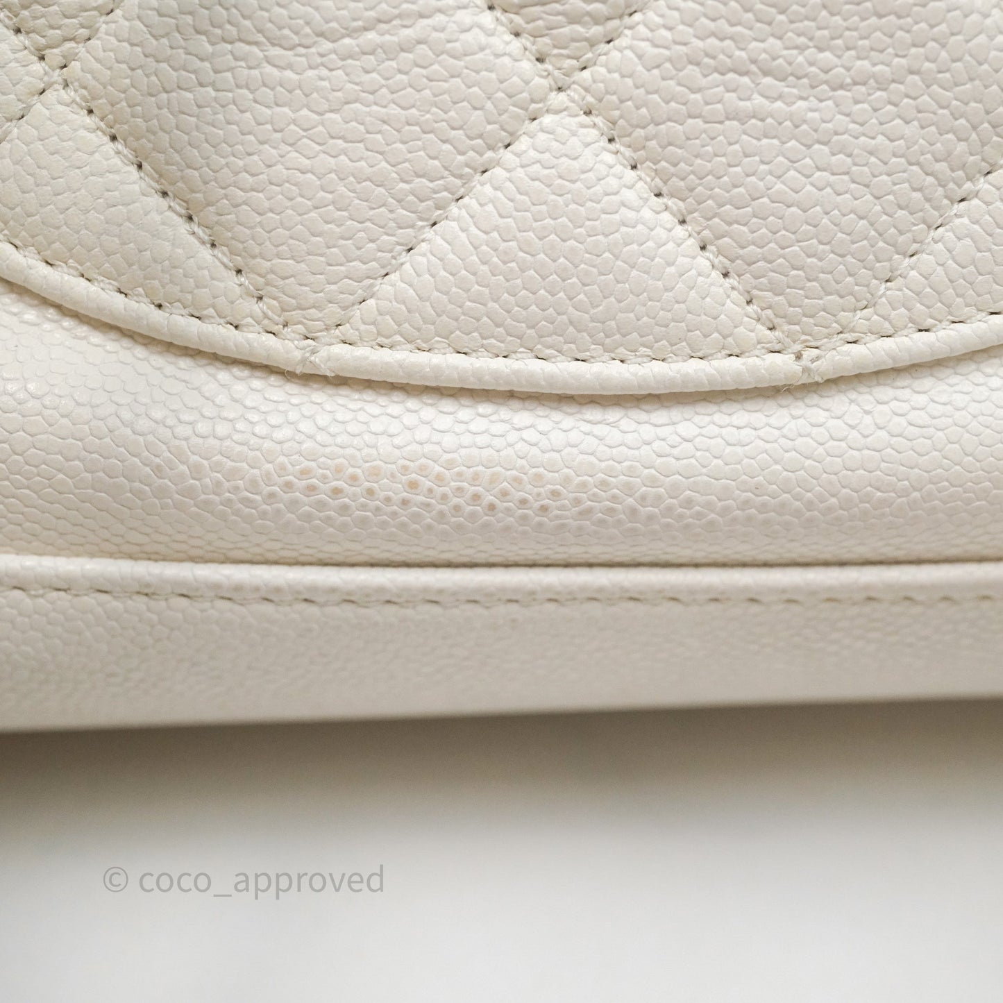 Chanel Quilted Business Affinity Backpack Ivory White Caviar Gold Hardware