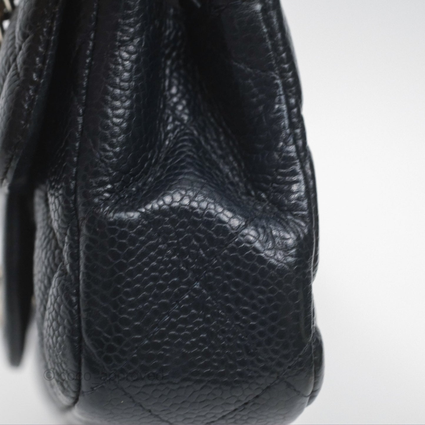 Chanel Quilted Extra Mini Rectangular Flap Dark Navy Caviar Silver Hardware