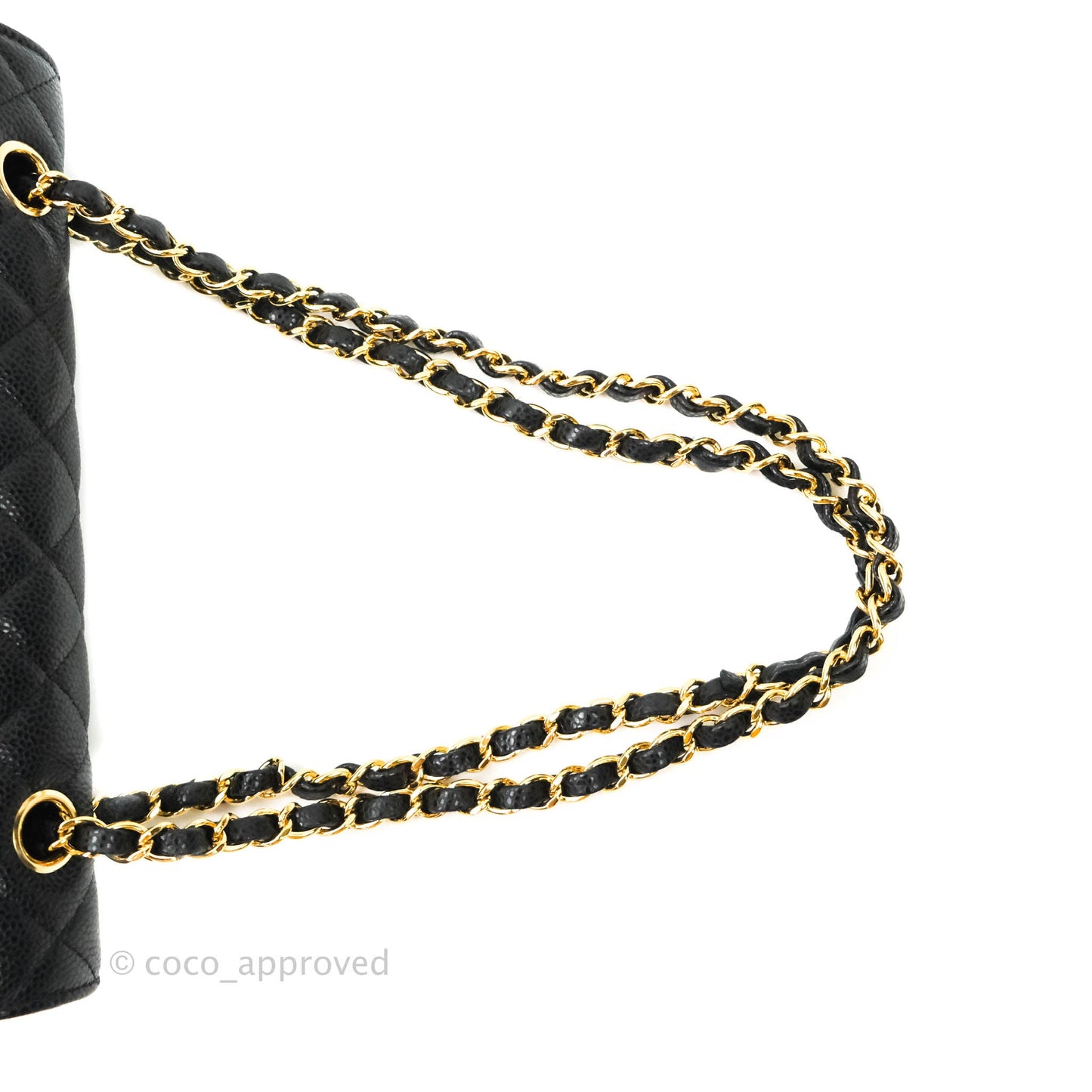 Chanel Classic M/L Medium Double Flap Bag Black Caviar Gold Hardware