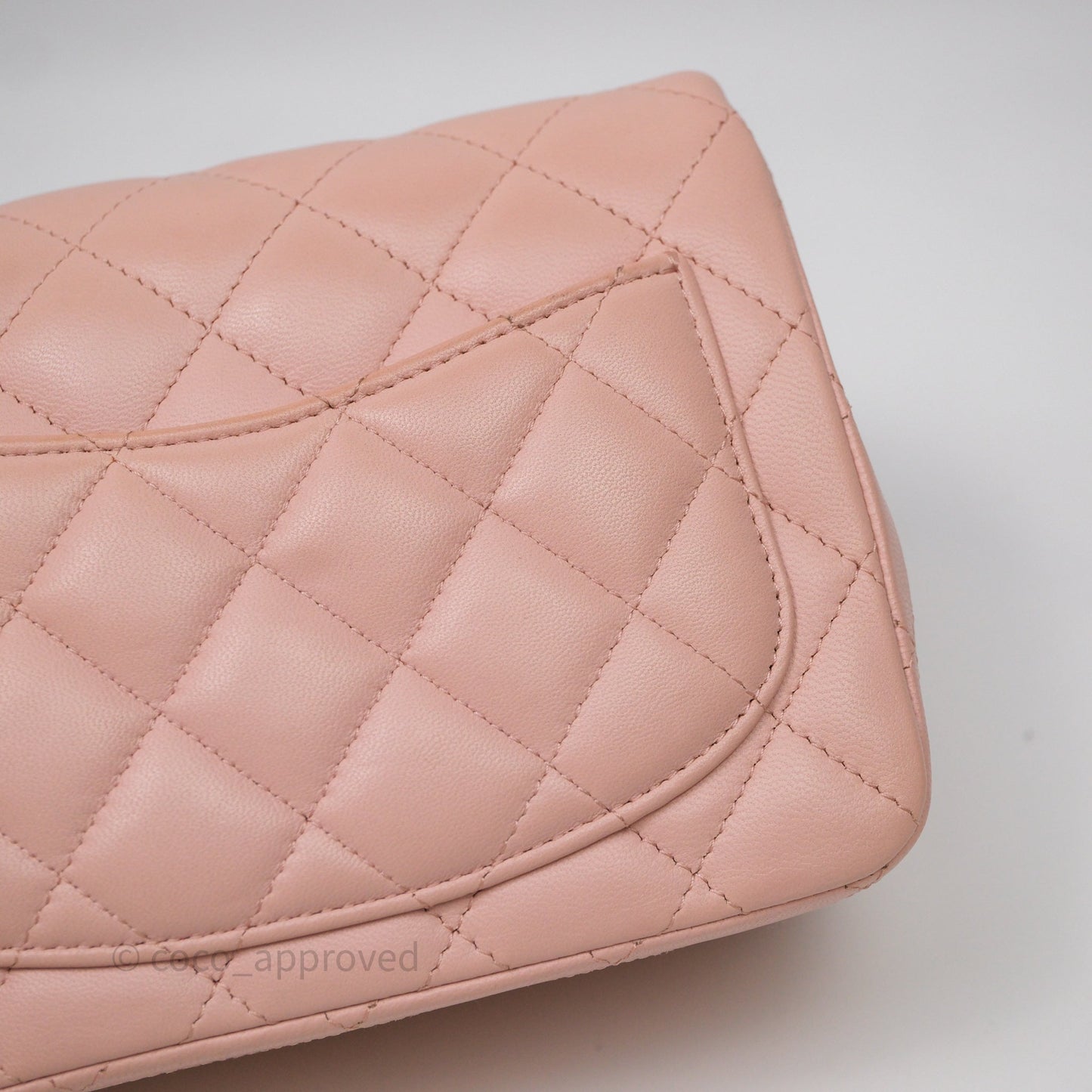 Chanel Mini Square Flap Quilted Pink Lambskin Gold Hardware