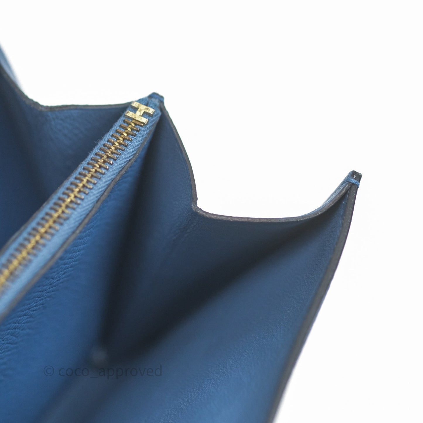 Hermès Constance Short Wallet Bleu Agate R2 Epsom Gold Hardware
