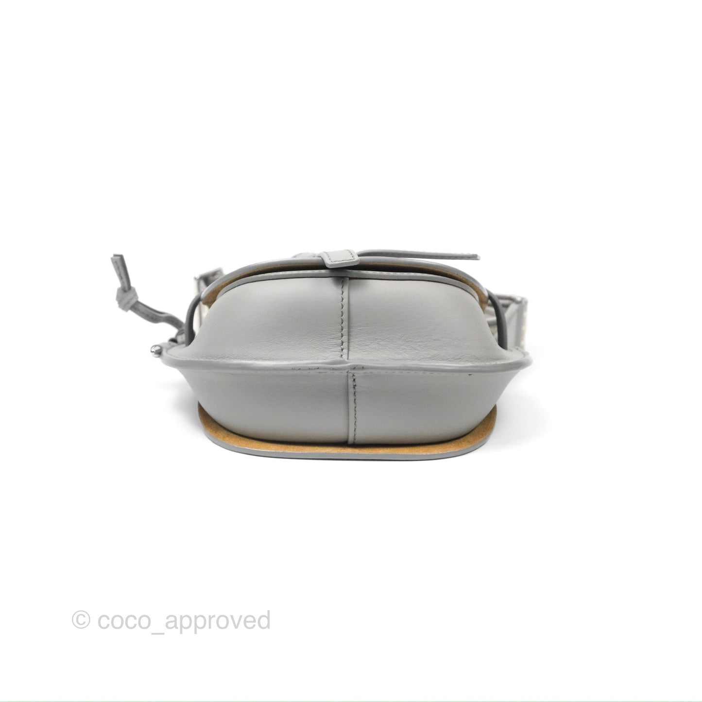 Loewe Mini Gate Dual Bag in Soft Calfskin & Jacquard Strap Light Grey