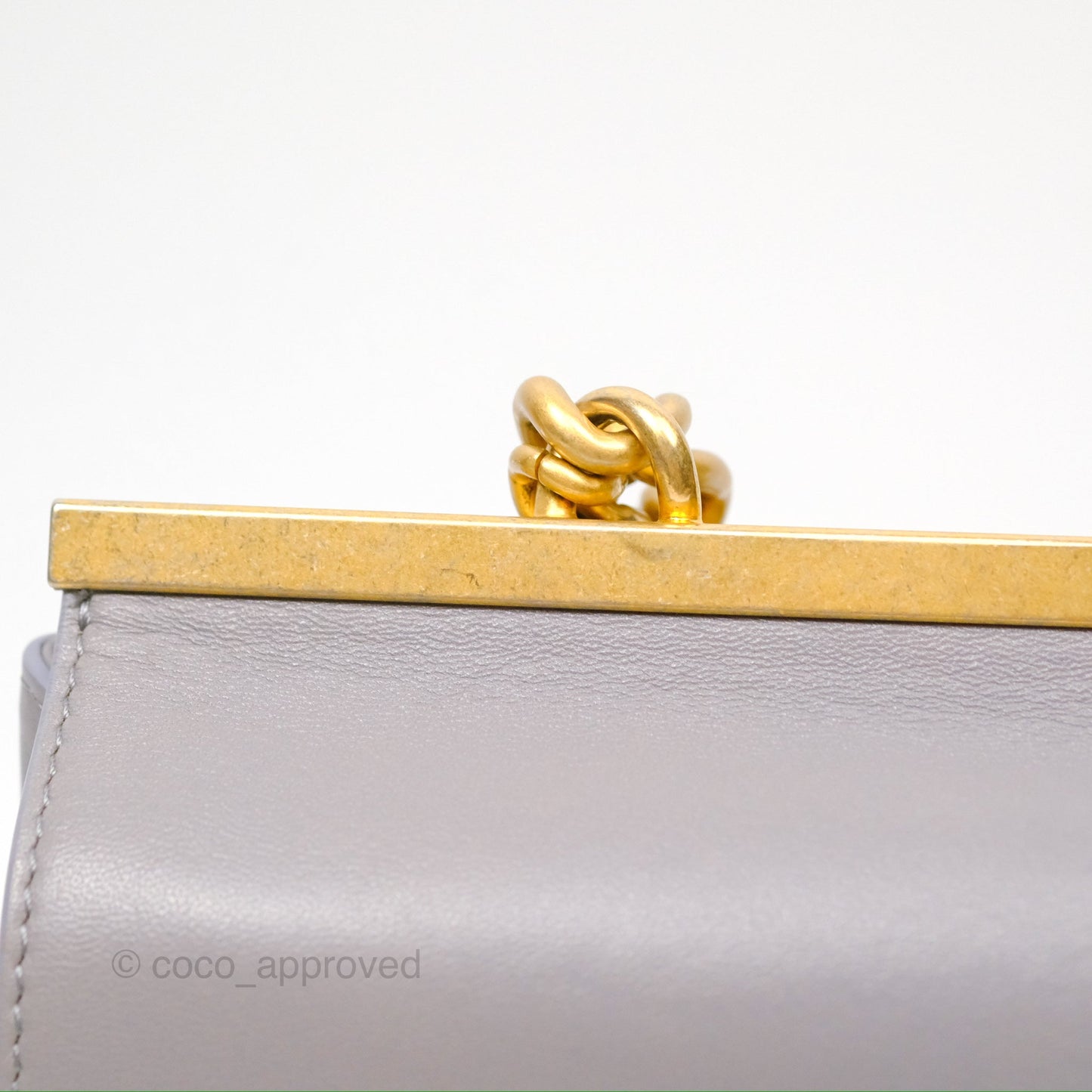 Chanel Small Quilted Coco Luxe Flap Bag Grey Calfskin Aged Gold Hardware