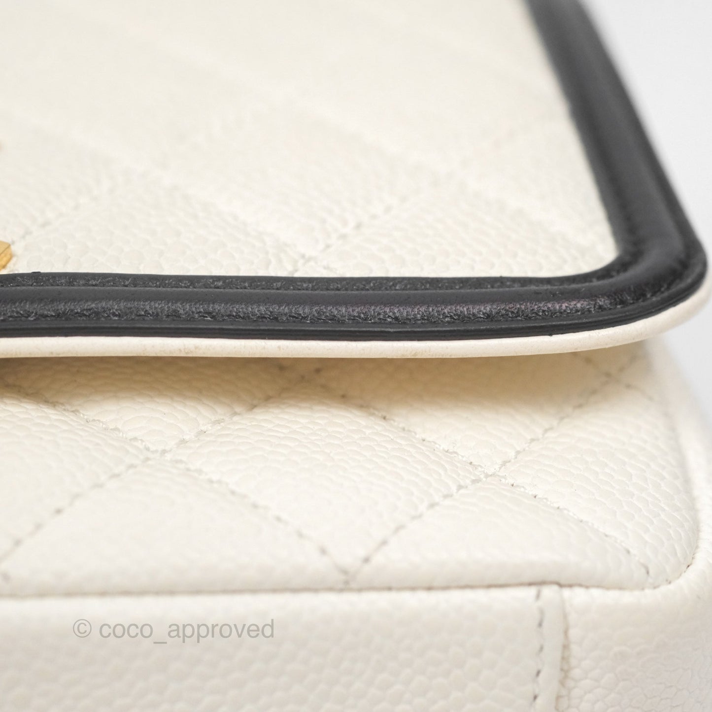 Chanel Small CC Filigree Flap Quilted Ivory Caviar