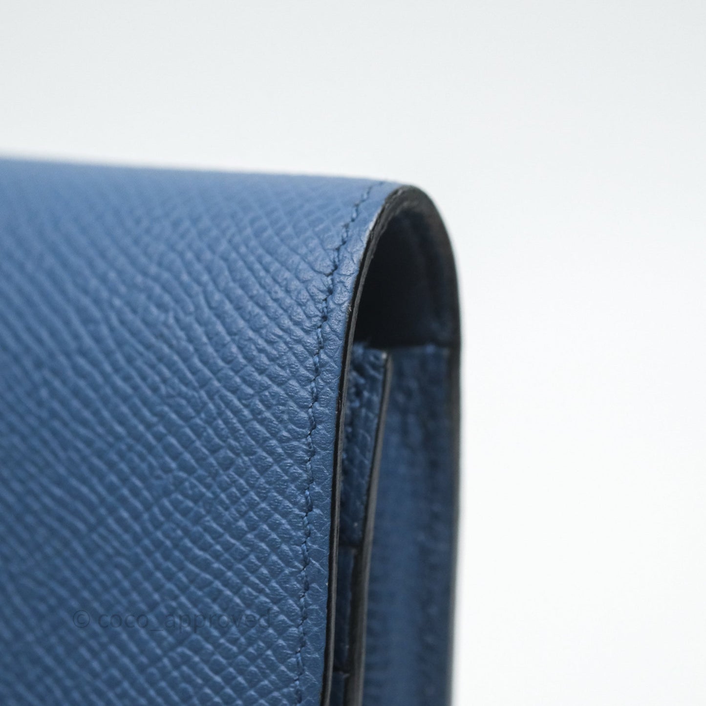Hermès Constance Short Wallet Bleu Agate R2 Epsom Gold Hardware