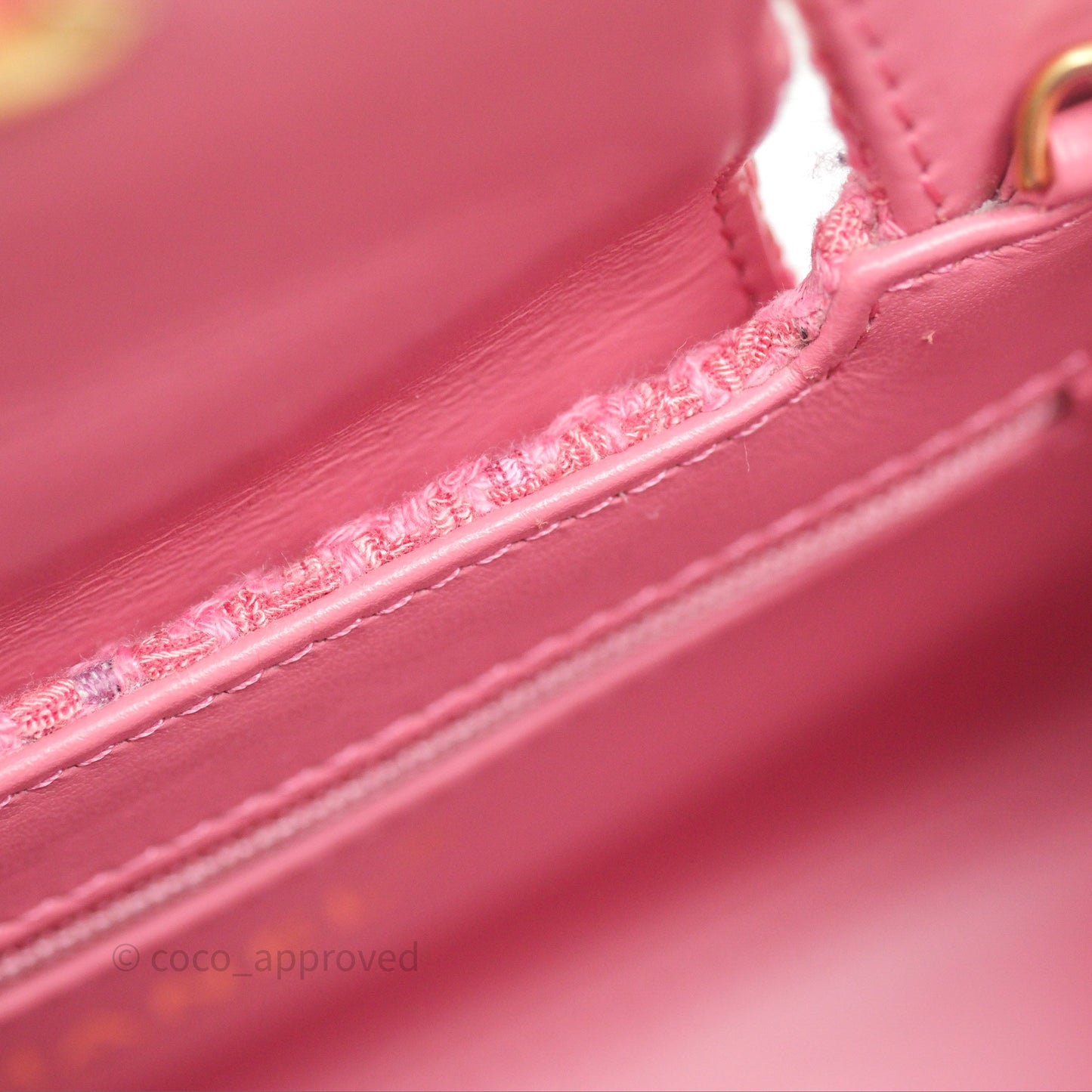 Chanel Kelly Bag Pink Tweed Aged Gold Hardware