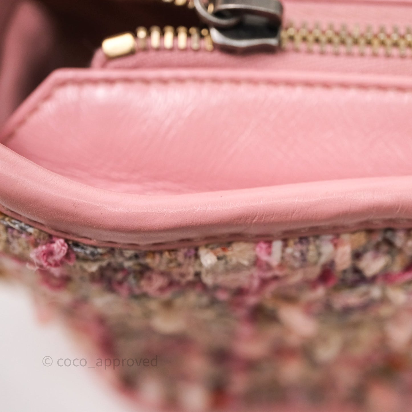 Chanel Small Gabrielle Hobo Quilted Pink Tweed Aged Calfskin
