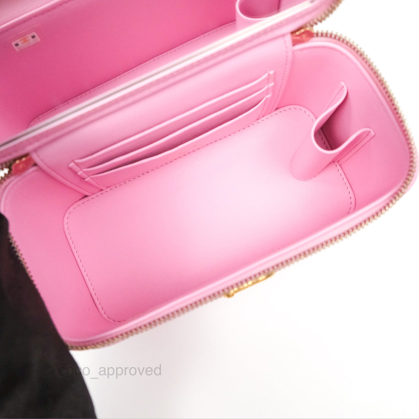 Chanel Vanity with Heart Adjustable Chain Pink Caviar Aged Gold Hardware
