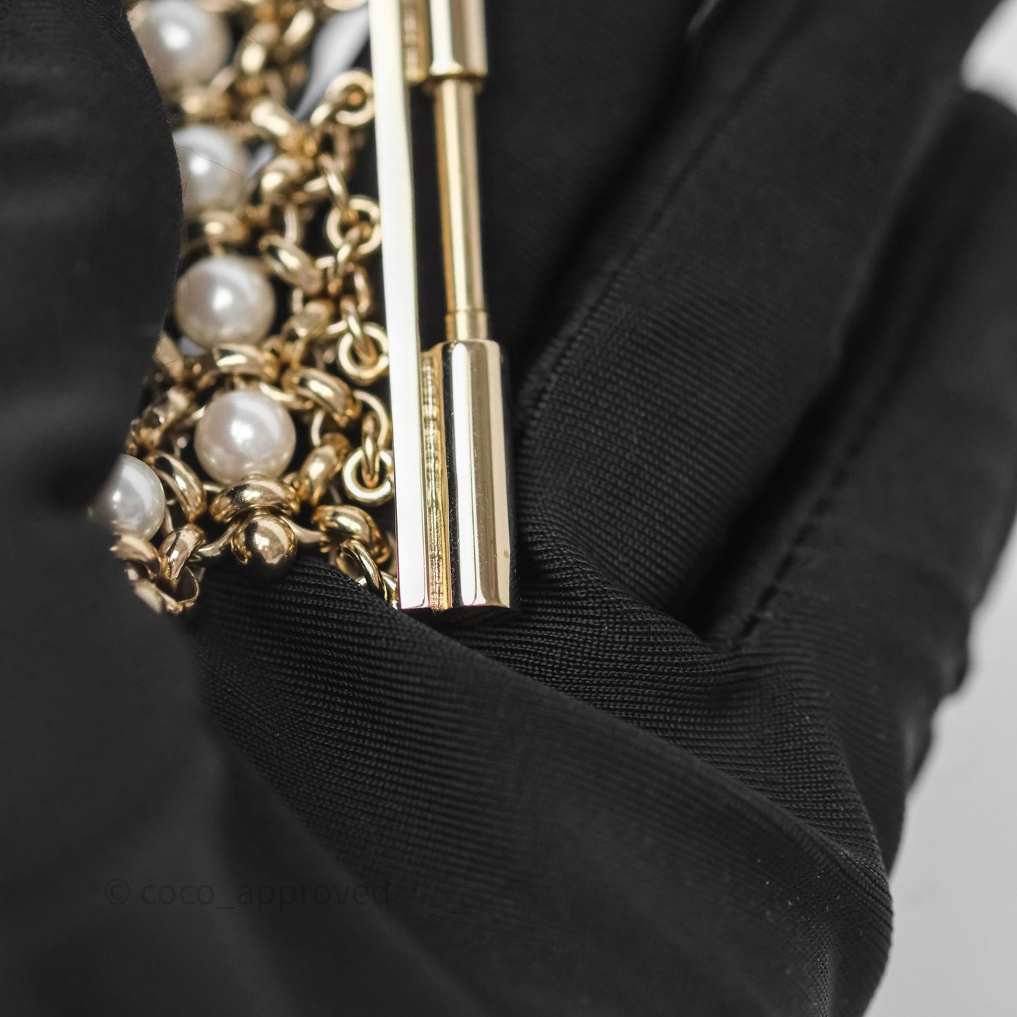 Chanel CC Pearl Bracelet Gold Tone 20C