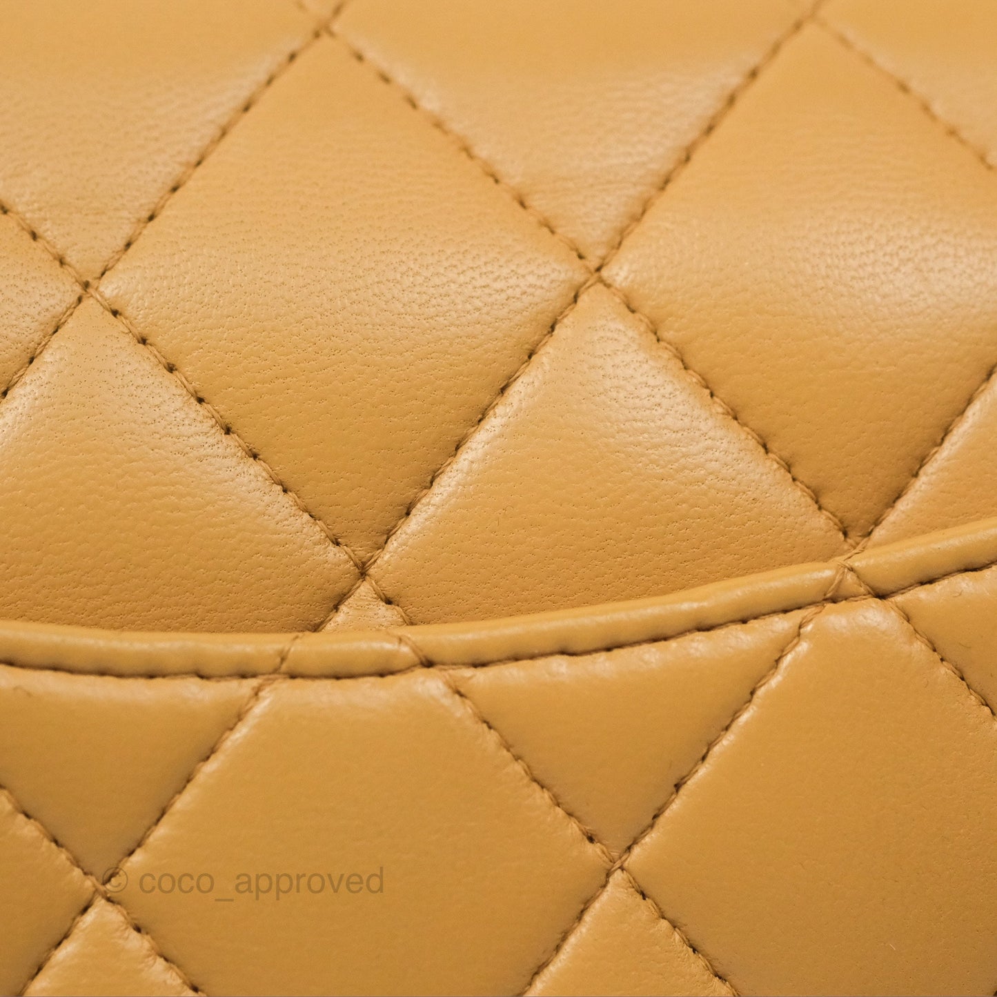 Chanel Vintage Small Classic Flap Beige Lambskin 24K Gold Hardware