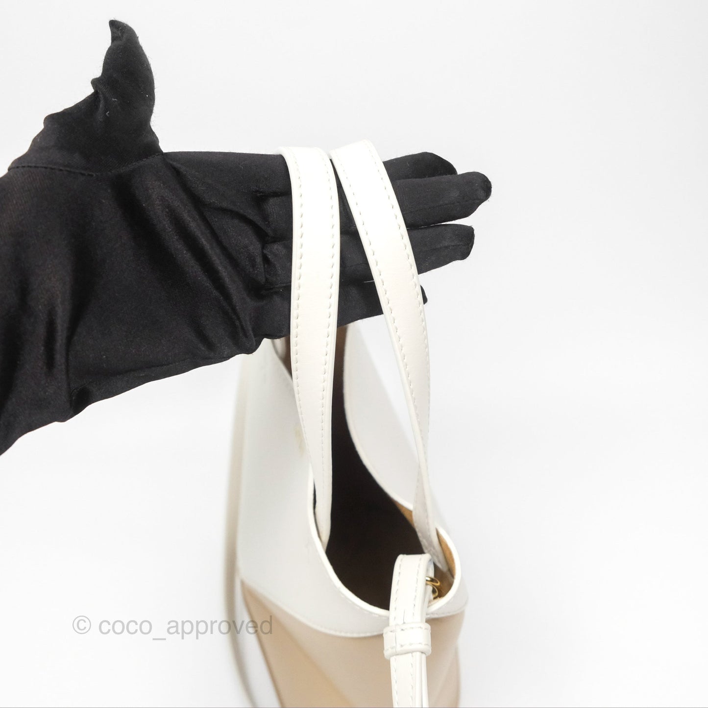 Loewe Mini Puzzle Fold Tote In Shiny Calfskin Soft White/ Paper Craft